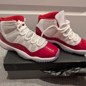 Jordan Red and White High-Top Sneakers